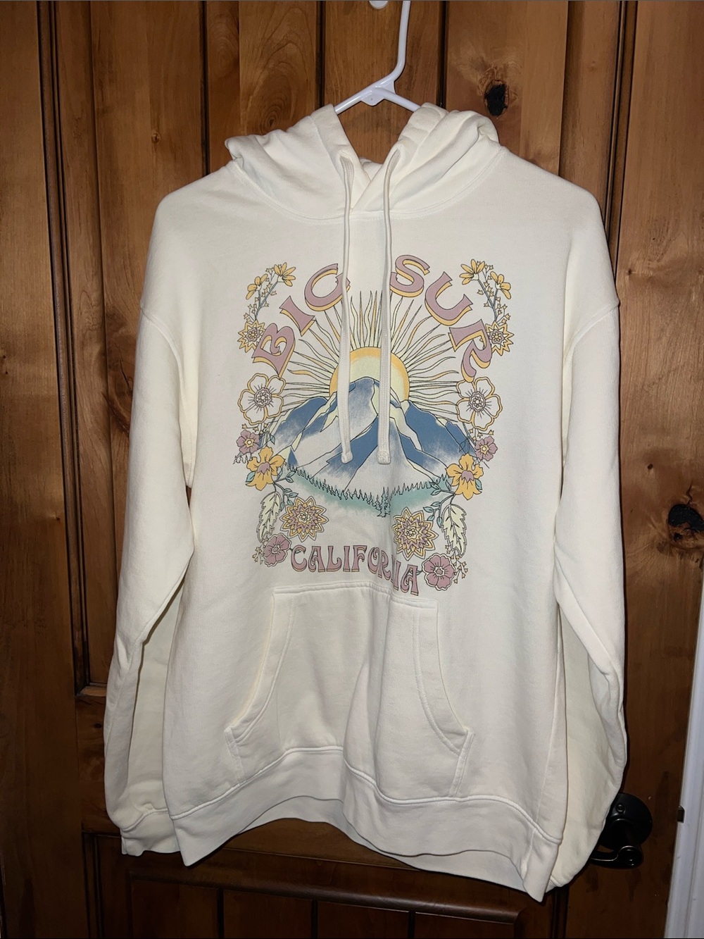Blue 84 White Pullover Hoodie with Drawstring